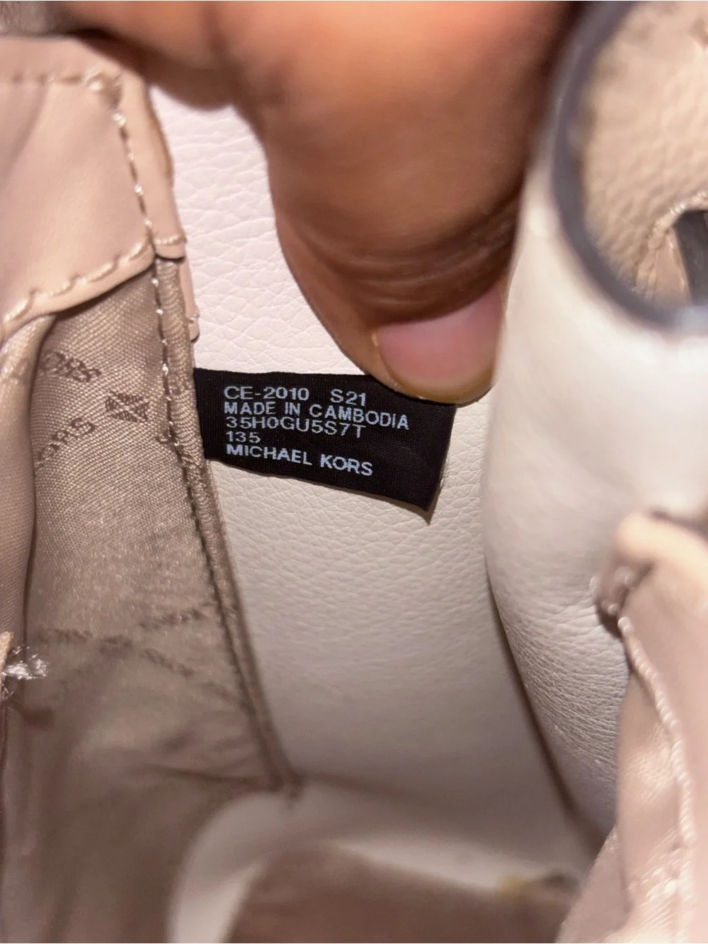 Michael Kors Neutral Beige Tote with Belt Accent